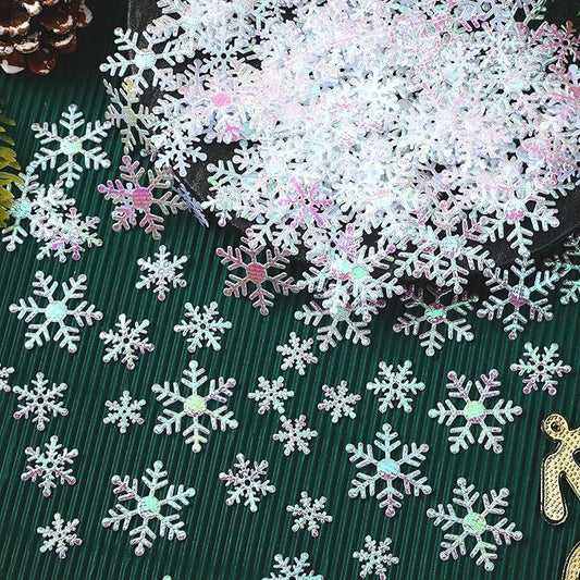 MARFOREVER Snowflake Confetti Decorations, Winter Snowflake Glitter Confetti White Snow Scatter Confetti Winter Wonderland Table Centerpiece for Winter Wedding Birthday Party Decor Supplies
