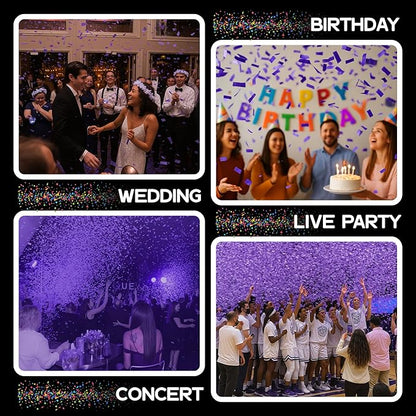 Ultimate Confetti, Purple Biodegradable Confetti - Rectangular Fluttering Tissue Paper Confetti for Cannon and Launcher use – Best for Gender Reveal, Parties, Concerts and Weddings - 20 lb, 320 oz