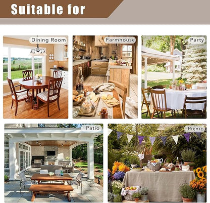 Fitable 2 Pack Faux Linen Fall Tablecloths, Wrinkle Proof Fabric Rectangle Table Cloth, Burlap Textured Table Covers for Thanksgiving Holiday Autumn Dinner Party Farmhouse (Rust, 54 x 78 Inch)