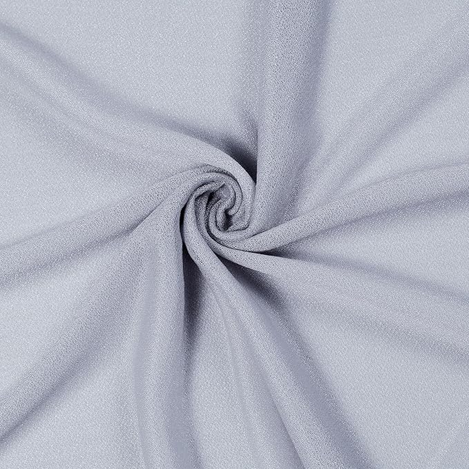 VDS Pack of 2 Panel (30 Inch X 50 Feet) Wedding Arch Draping Fabric Sheer Chiffon Fabric Drapery for Wedding Ceremony Reception Swag Backdrop Canopy Chuppah ARBO Altars Decoration (Cool Grey)