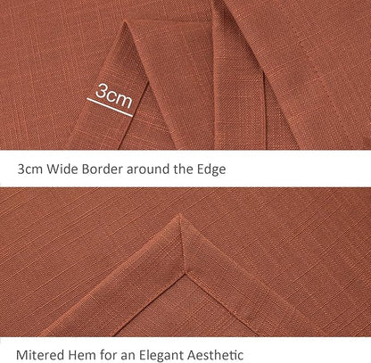 maxmill Lux Faux Linen Table Cloth with Slubby Texture Wrinkle Resistant Anti-Shrink Soft Fall Tablecloth for Kitchen Dining Tabletop for Thanksgiving Parties Rectangle 60 x 140 Inch Rust