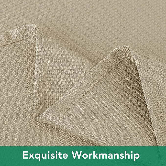 Biscaynebay Textured Fabric Tablecloths 90x132 Inches Rectangular, Natural Water Resistant Tablecloths for Dining, Kitchen, Wedding, Parties etc. Machine Washable