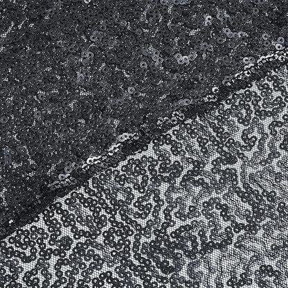 Sugargirl Halloween Black Sequin Backdrop Curtain 4 Panels 2FTx8FT Glitter Black Background Drapes Sparkle Photography Backdrop for Party Wedding Birthday Wall Decoration