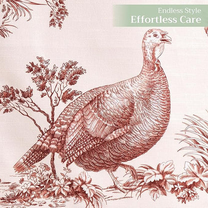 Maison d' Hermine Table Runner 100% Cotton Single Layer Table Runners 90 inches Long for Thanksgiving Christmas Decorations Home Kitchen Dining Party Wedding (Holy Jouy - Brown, 14.5" x 90")