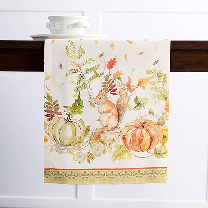Maison d' Hermine Table Runner 100% Cotton Single Layer Table Runners 108 inches Long Decorative for Home Kitchen Dining Party Baby Shower Wedding Bridal Shower (Pumpkin Passion, 14.50" x 108")