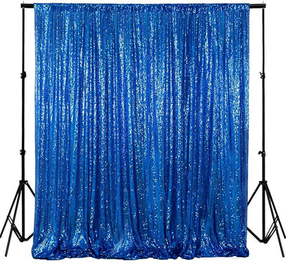 ShinyBeauty 20ftx10ft Sequins Fabric Backdrop Curtain-Royal Blue