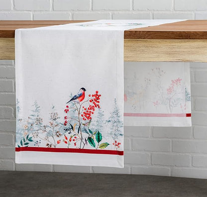 Maison d' Hermine Table Runner 100% Cotton Single Layer Table Runners 90 inches Long Decorative for Home Kitchen Dining Party Baby Shower Wedding Bridal Shower (Morzine, 14.50" x 90")