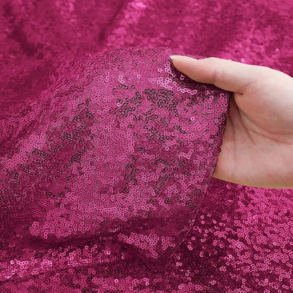 Sugargirl Fuchsia Sequin Backdrop Curtain 2 Panels 2FTx8FT Glitter Fuchsia Background Drapes Sparkle Photography Backdrop for Party Wedding Birthday Wall Decoration