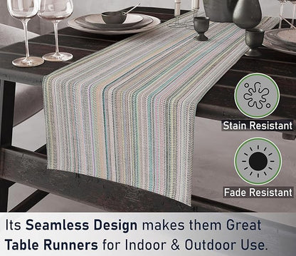 Ruvanti 100% Cotton Table Runner 108 Inches Long, Non-Slip, Stain Resistant, Washable & Reusable Table Runners Perfect for Wedding, Parties, Christmas, Holiday, in-Door use - Color More