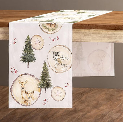 Maison d' Hermine Table Runner 100% Cotton Single Layer Table Runners 48 inches Long Decorative for Home Kitchen Dining Party Baby Shower Wedding Bridal Shower (Mountain Life, 14.50" x 48")