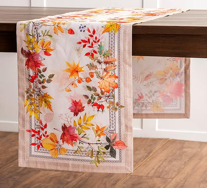 Maison d' Hermine Table Runner 100% Cotton Single Layer Table Runners 90 inches Long for Thanksgiving Christmas Decorations Home Kitchen Dining Party Wedding (Amarante, 14.5" x 90")