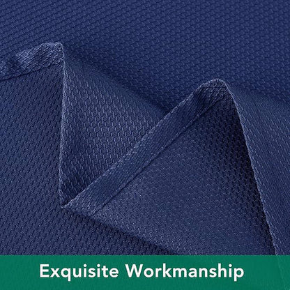 Biscaynebay Textured Fabric Tablecloths 70x120 Inches Rectangular, Navy Water Resistant Tablecloths for Dining, Kitchen, Wedding and Parties etc. Machine Washable