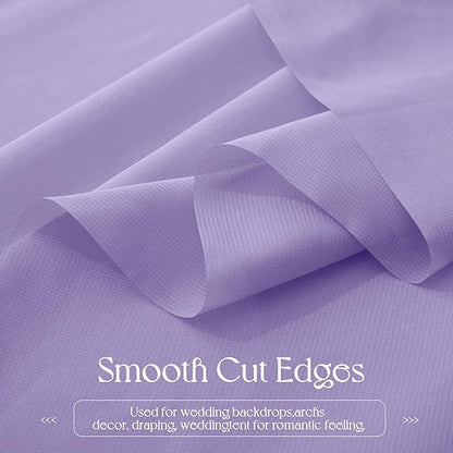 VACVELT Wedding Arch Draping Fabric, Lilac Chiffon, 1 Panel Sheer Drapes, 30 Inch x 20ft Chiffon Backdrop Curtain, Outdoor Sheer Drapery for Ceremony Party Ceiling