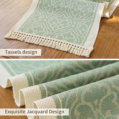 Table Runners 83 Inches,Waterproof Boho Table Runner with Tassel Fringe,Table Runner for Party Coffee Table