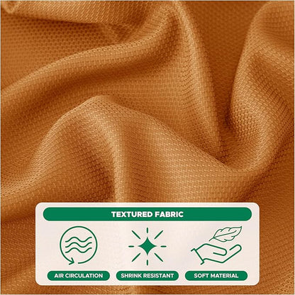 Biscaynebay Fall Tablecloth Textured Fabric 60x84 Inch Rectangular, Bronze Thanksgiving Autumn Harvest Water Resistant Fabric Tablecloths for Kitchen, Dining, Wedding, Parties Machine Washable