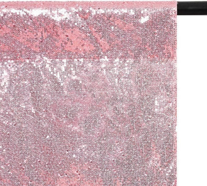 Poise3EHome 6Ft x 8Ft Fuchsia Pink Sequin Backdrop, Glitter Thick Satin Sequin Background Drapes, Sequence Backdrop for Wedding Party Holiday Festival Decor