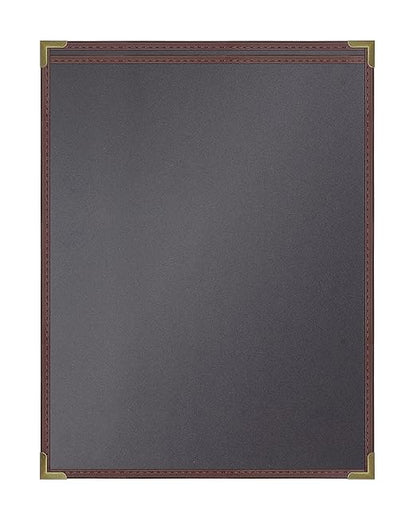 Goodsmart Pajco Style Restaurant Menu Covers – Pack of 10, Side-Loading Menu Holders, Single Stitched Edge, Clear Vinyl Menu Sleeves, Leatherette Trim, Gold Corners, Burgundy, 1 View (8.5" x 11")