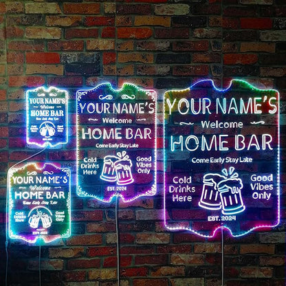 ADVPRO Personalized Your Name Home Bar RGB Dynamic Glam LED Sign - Cut-to-Edge Shape - Smart 3D Decoration - Multicolor Signage st06s64-fnd-p11-tm-c