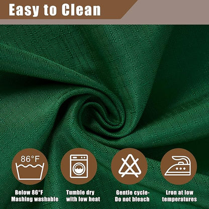 Fitable 2 Pack Faux Linen Christmas Tablecloths, Burlap Textured Table Cloth Rectangle, Decorative Table Covers for Winter Holiday Kitchen Dining Party Farmhouse (Hunter Green, 60 x 120 Inch)