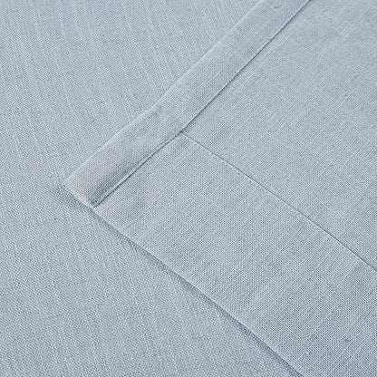 Vision Home Blue Pinch Pleated Semi Sheer Curtains Linen Blended Light Filtering Window Curtains 90 inch for Living Room Bedroom Pinch Pleat Drapes with Hooks 2 Panels 40" Wx90 L,Blueish Gray