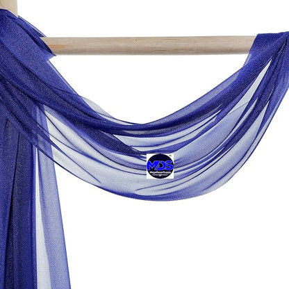 MDS Halloween Chiffon Draping Fabric - 2 Panel, 30" Wide x 100ft Long - Sheer Spooky Arbor & Canopy Drapery for Haunted House Backdrops, Party Ceilings, DIY Costumes & Themed Events - Royal Blue