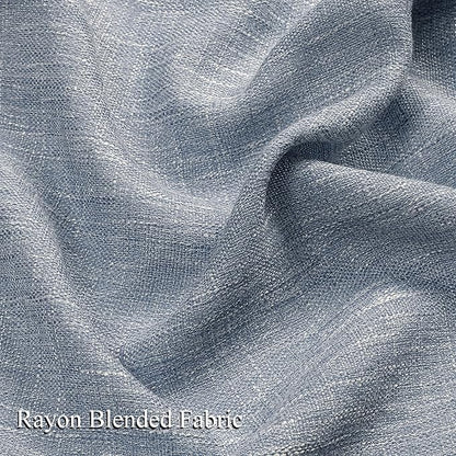 Vision Home Chambray Blue Pinch Pleated Semi Sheer Curtains Textured Light Filtering Window Curtains 95 inch for Living Room Bedroom Rayon Blended Blue Pinch Pleat Drapes with Hooks 2 Panels 40"Wx95"L