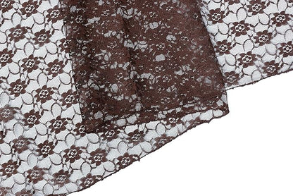 MDS Pack of 25 Wedding 12 x 108 inches Lace Table Runner for Wedding, Decorations for Birthday Parties, Banquets, Graduations, Engagements, and Runners fit Rectangle, Round Table- Coffee