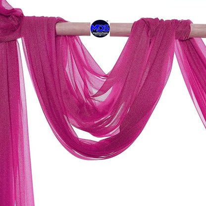 MDS Halloween Chiffon Draping Fabric - 1 Panel, 30" Wide x 75ft Long - Sheer Spooky Arbor & Canopy Drapery for Haunted House Backdrops, Party Ceilings, DIY Costumes & Themed Events - Magenta