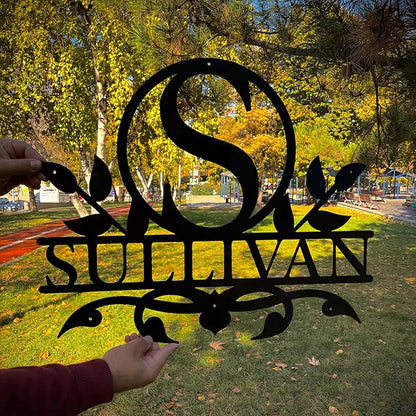 Personalized Metal Name Signs, Split Letter Monogram Wall Decor, Custom Last Name Sign, Family Name Sign for Outdoor, Personalized Wedding Gift, Garden Decor, Metal Wall Art, Housewarming Gift