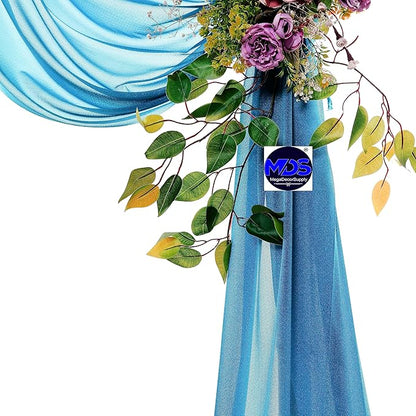 MDS Halloween Chiffon Draping Fabric - 2 Panel, 30" Wide x 20ft Long - Sheer Spooky Arbor & Canopy Drapery for Haunted House Backdrops, Party Ceilings, DIY Costumes & Themed Events - Dark Teal