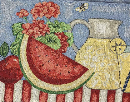 Tache Fruity Drinks Colorful Watermelon Lemonade Decorative Spring Summer Woven Tapestry Table Runners, 13x72