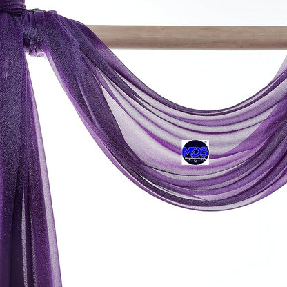 MDS Halloween Chiffon Draping Fabric - 1 Panel, 30" Wide x 20ft Long - Sheer Spooky Arbor & Canopy Drapery for Haunted House Backdrops, Party Ceilings, DIY Costumes & Themed Events - Cadbury Purple