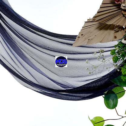 MDS Halloween Chiffon Draping Fabric - 2 Panel, 30" Wide x 40ft Long - Sheer Spooky Arbor & Canopy Drapery for Haunted House Backdrops, Party Ceilings, DIY Costumes & Themed Events - Navy Blue