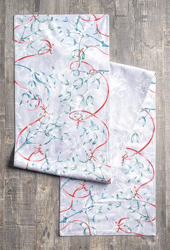 Maison d' Hermine Table Runner 100% Cotton Double Layer Table Runners 108 inches Long for Thanksgiving Christmas Decorations Home Kitchen Dining Party Wedding (Enora, 14.5" x 108")