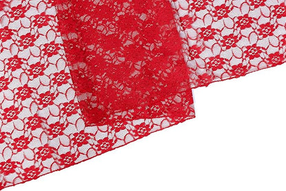 MDS Pack of 12 Wedding 12 x 108 inches Satin Table Runner for Wedding, Decorations for Birthday Parties, Banquets, Graduations, Engagements, Runners fit Rectangle, Round Table- Red