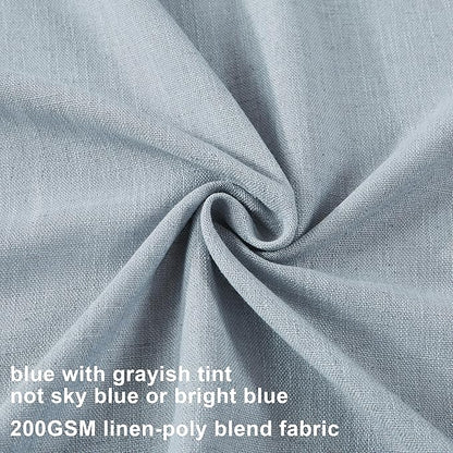 Vision Home Blue Grey Pinch Pleated Semi Sheer Curtains Textured Linen Blended Light Filtering Window Curtains 108 inch for Living Room Bedroom Pinch Pleat Drapes with Hooks 2 Panels 9ft 40" Wx108 L