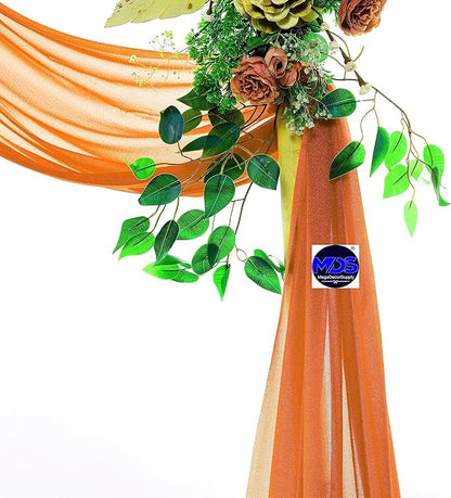 MDS Halloween Chiffon Draping Fabric - 2 Panel, 30" Wide x 40ft Long - Sheer Spooky Arbor & Canopy Drapery for Haunted House Backdrops, Party Ceilings, DIY Costumes & Themed Events - Orange