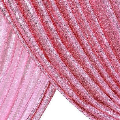 Sequin Backdrop 8ft x 8ft Blush Pink Glitter Backdrop Curtains Glitter Background for Baby Shower Wedding Party Decorations