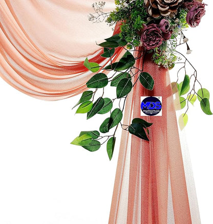 MDS Halloween Chiffon Draping Fabric - 2 Panel, 30" Wide x 40ft Long - Sheer Spooky Arbor & Canopy Drapery for Haunted House Backdrops, Party Ceilings, DIY Costumes & Themed Events - Terracotta