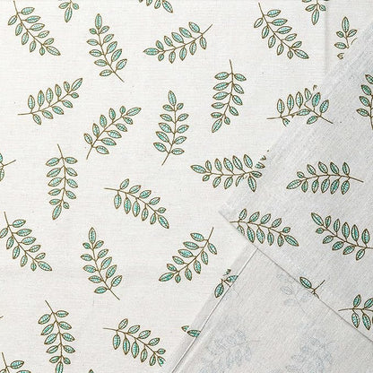 Pastoral Square Tablecloth - 52 x 52 Inch - Beige Linen Table Cloth - Washable Table Cover with Dust-Proof Wrinkle Resistant for Restaurant, Picnic, Bistro, Indoor and Outdoor Dining, Green Leaf
