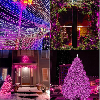 LAMPHOME 33ft Valentine's Day String Lights, Christmas Decorative Mini Lights, 100 LED Pink Fairy Starry String Lights Plug in, 11 Lighting Modes for Valentines Day Tree Decorations (Pink)