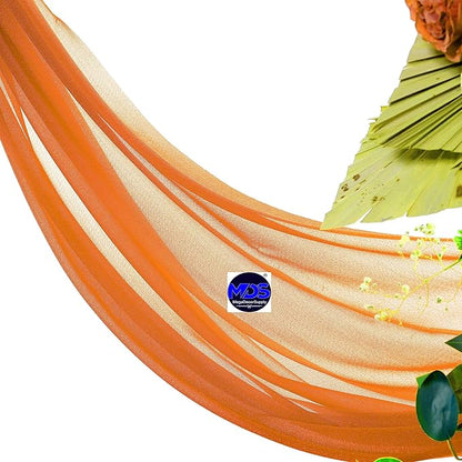 MDS Halloween Chiffon Draping Fabric - 1 Panel, 30" Wide x 75ft Long - Sheer Spooky Arbor & Canopy Drapery for Haunted House Backdrops, Party Ceilings, DIY Costumes & Themed Events - Orange