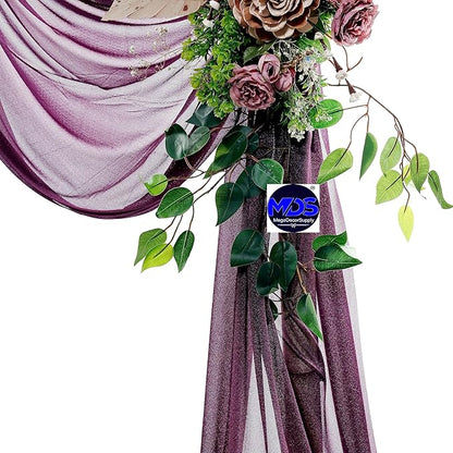 MDS Halloween Chiffon Draping Fabric - 1 Panel, 30" Wide x 20ft Long - Sheer Spooky Arbor & Canopy Drapery for Haunted House Backdrops, Party Ceilings, DIY Costumes & Themed Events - Eggplant