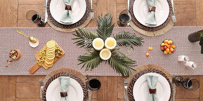 DII Woven Basic Tabletop Collection Chevron Table Runner, 15x72, Tango Red