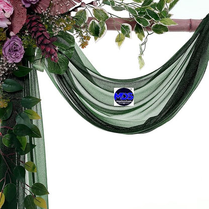 MDS Halloween Chiffon Draping Fabric - 1 Panel, 30" Wide x 50ft Long - Sheer Spooky Arbor & Canopy Drapery for Haunted House Backdrops, Party Ceilings, DIY Costumes & Themed Events - Hunter Green