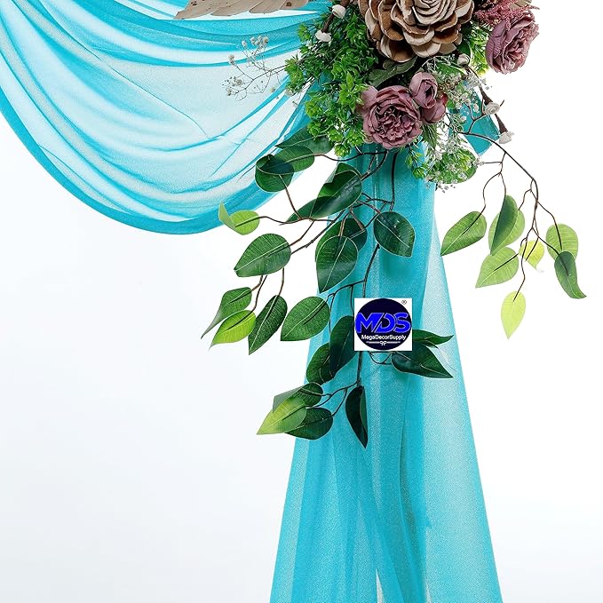 MDS Halloween Chiffon Draping Fabric - 1 Panel, 30" Wide x 20ft Long - Sheer Spooky Arbor & Canopy Drapery for Haunted House Backdrops, Party Ceilings, DIY Costumes & Themed Events - Peacock Blue