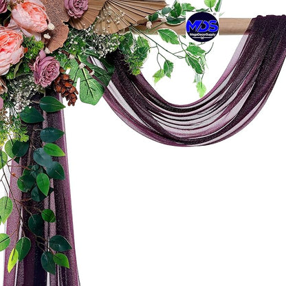 MDS Halloween Chiffon Draping Fabric - 1 Panel, 30" Wide x 20ft Long - Sheer Spooky Arbor & Canopy Drapery for Haunted House Backdrops, Party Ceilings, DIY Costumes & Themed Events - Eggplant