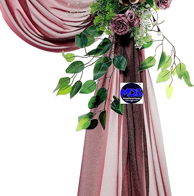 MDS Halloween Chiffon Draping Fabric - 1 Panel, 30" Wide x 50ft Long - Sheer Spooky Arbor & Canopy Drapery for Haunted House Backdrops, Party Ceilings, DIY Costumes & Themed Events - Burgundy