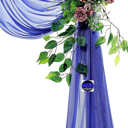 MDS Halloween Chiffon Draping Fabric - 1 Panel, 30" Wide x 50ft Long - Sheer Spooky Arbor & Canopy Drapery for Haunted House Backdrops, Party Ceilings, DIY Costumes & Themed Events - Royal Blue