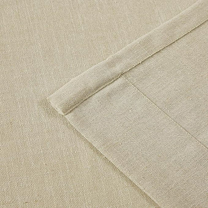 Vision Home Sand Pinch Pleated Semi Sheer Curtains Textured Linen Blended Light Filtering Window Curtains 90 inch for Living Room Bedroom Pinch Pleat Drapes with Hooks 2 Panels 40" Wx90 L,Camel Beige